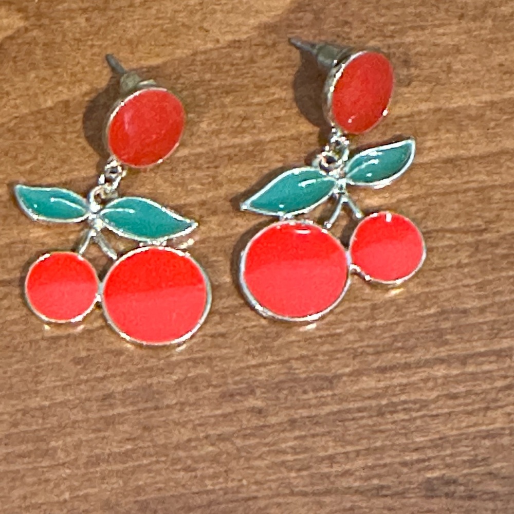 Cherry Pierced Dangle Earrings